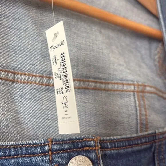 NWT Madewell Denim Square-Neck Crop Top in Hallwood Wash Sz 4 - Picture 5 of 7